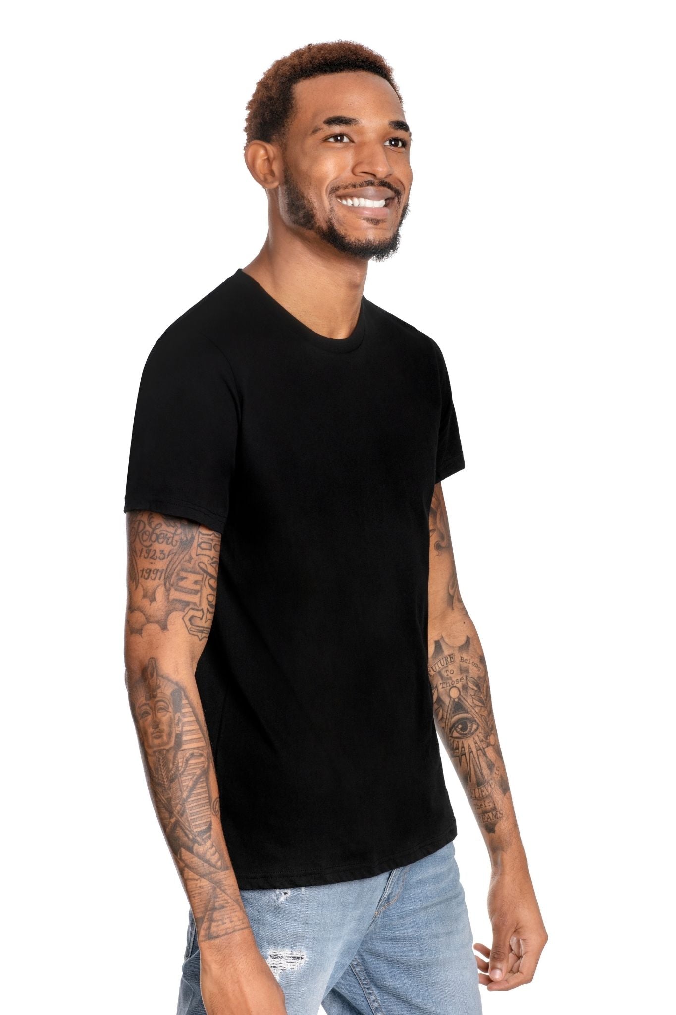 GOLD COTTON Unisex Organic Short Sleeve Tee in Black