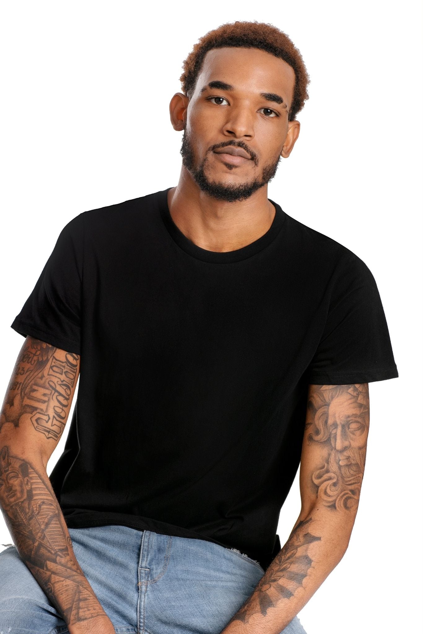 GOLD COTTON Unisex Organic Short Sleeve Tee in Black
