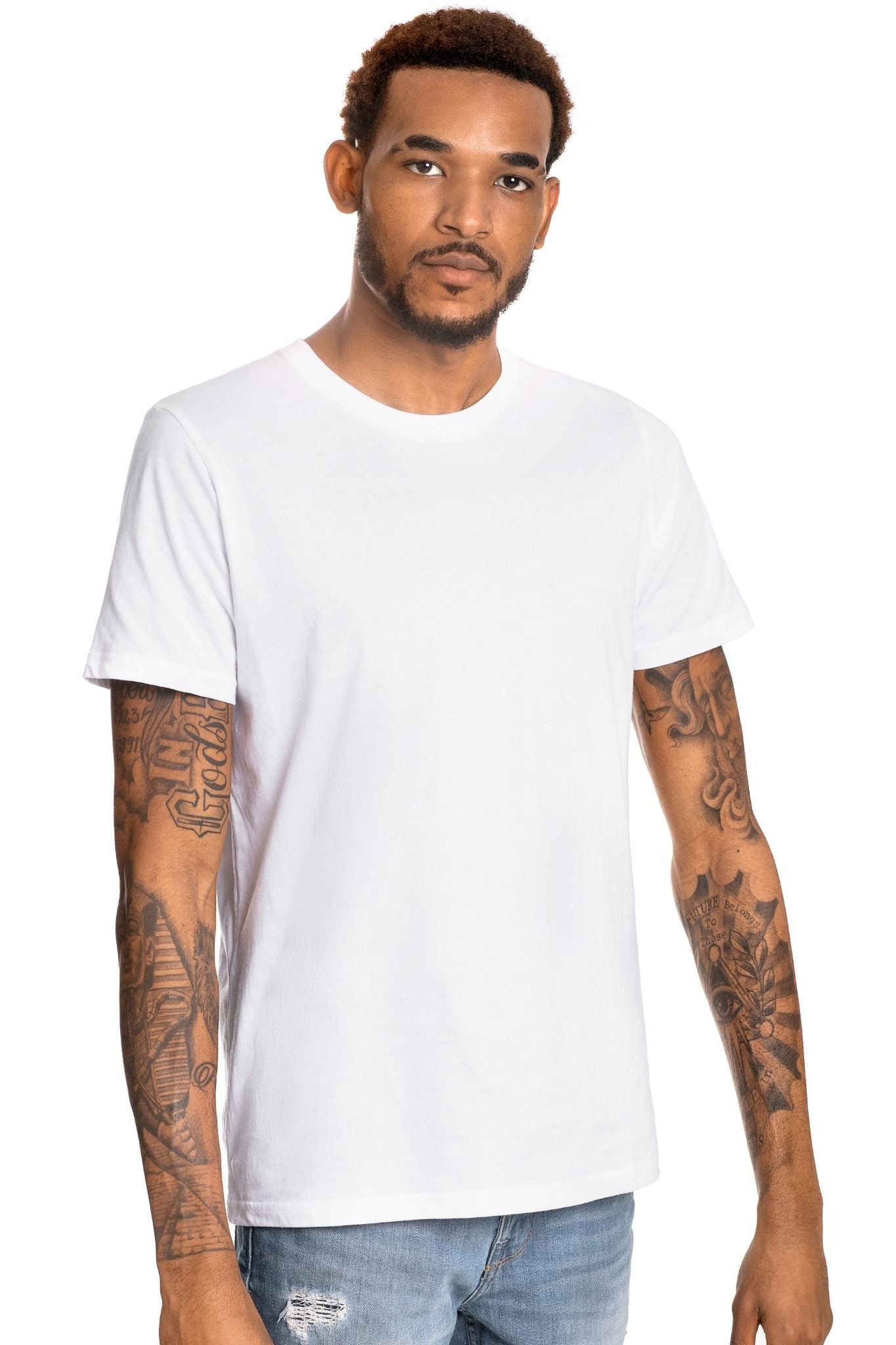 GOLD COTTON Unisex Organic Short Sleeve Tee in White