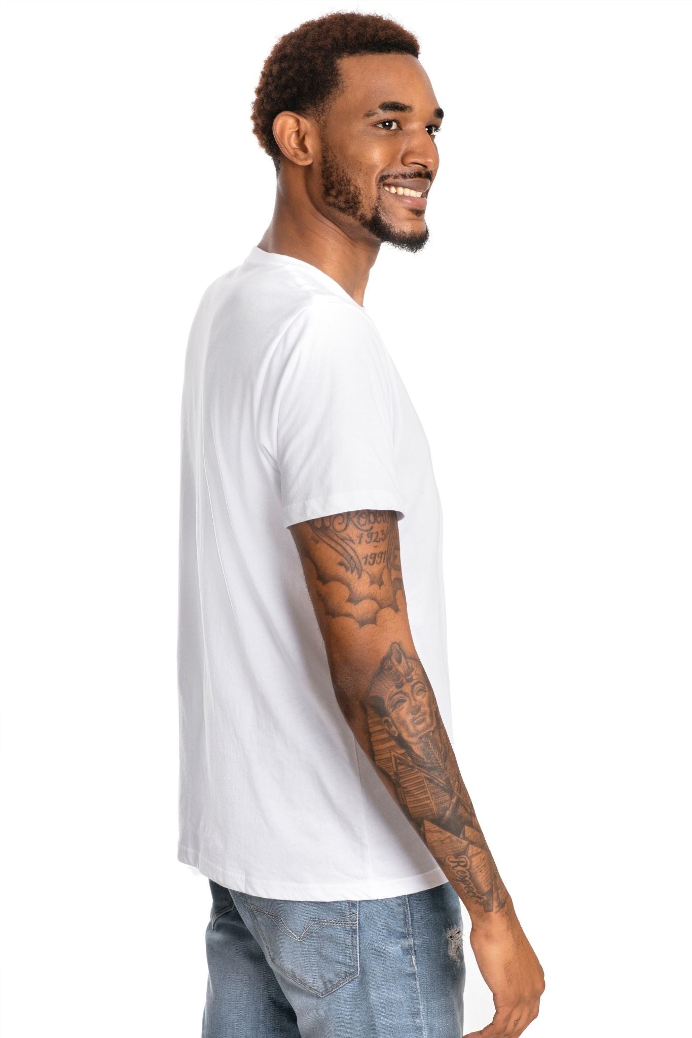GOLD COTTON Unisex Organic Short Sleeve Tee in White